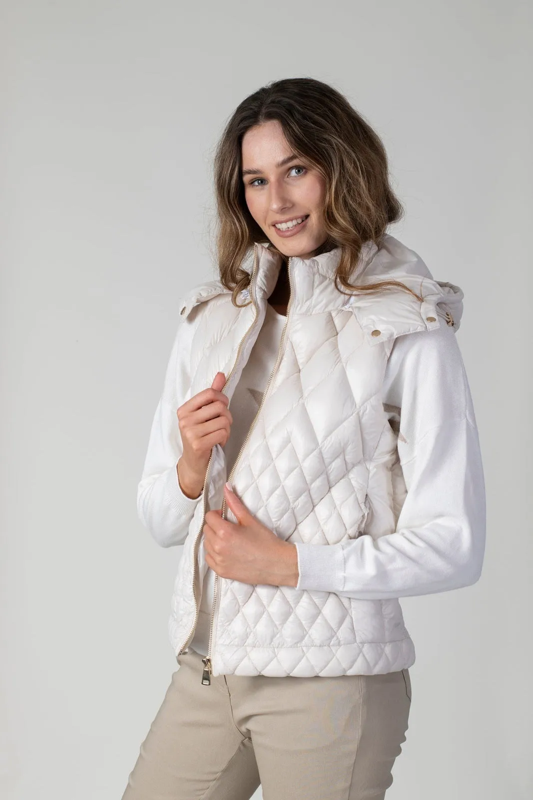 Quilt Gilet - Cream