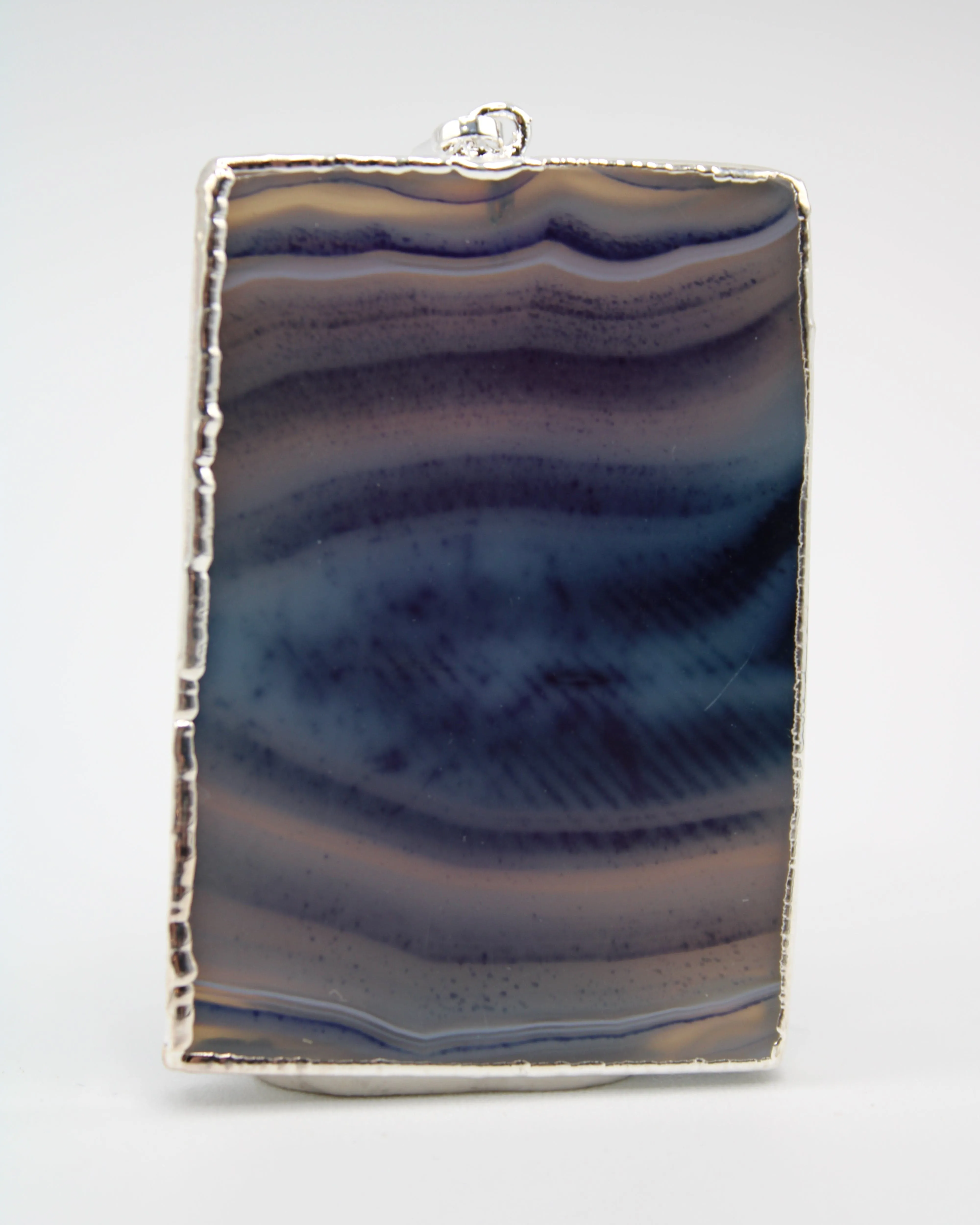 Rectangle Agate Slice Pendants