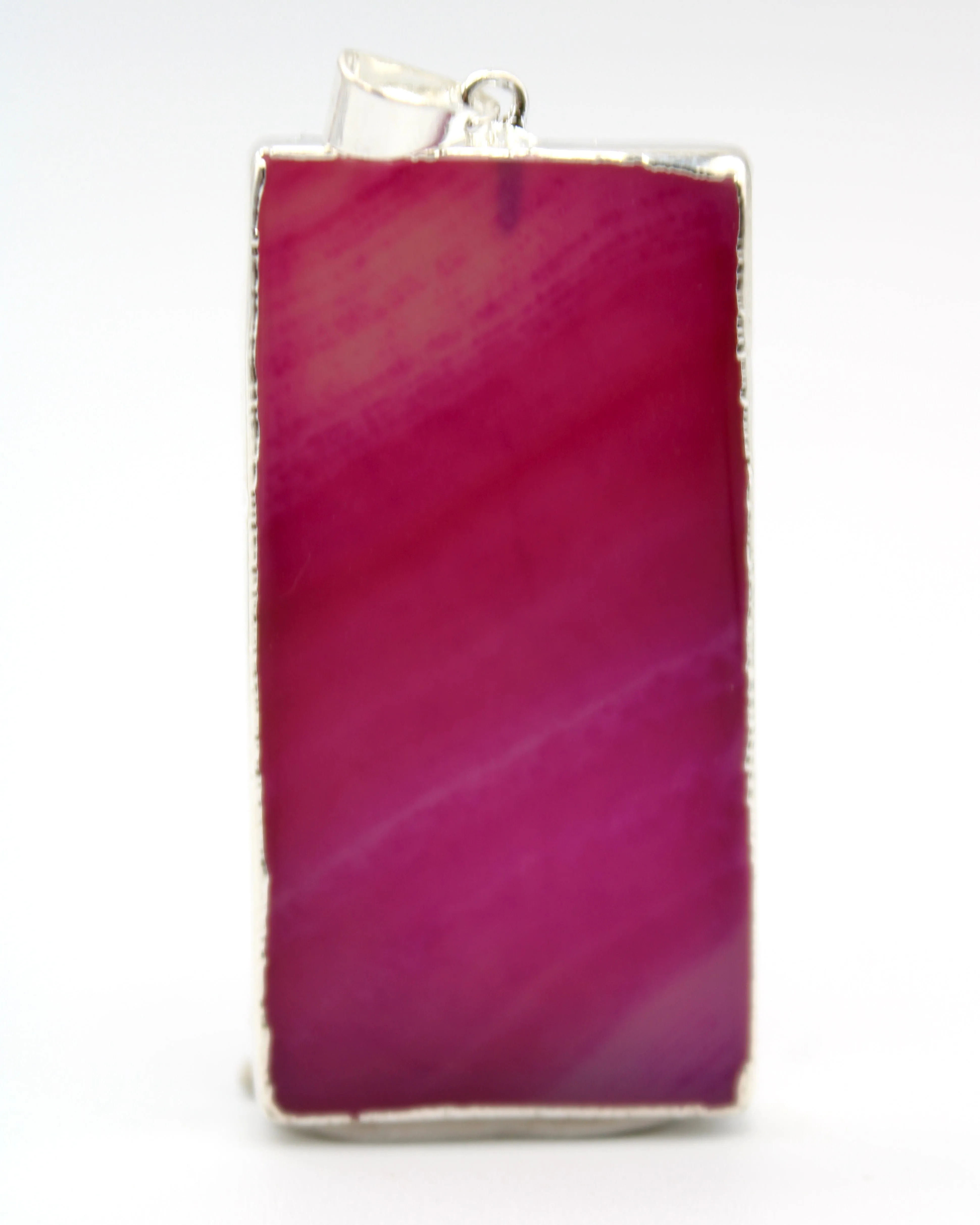 Rectangle Agate Slice Pendants