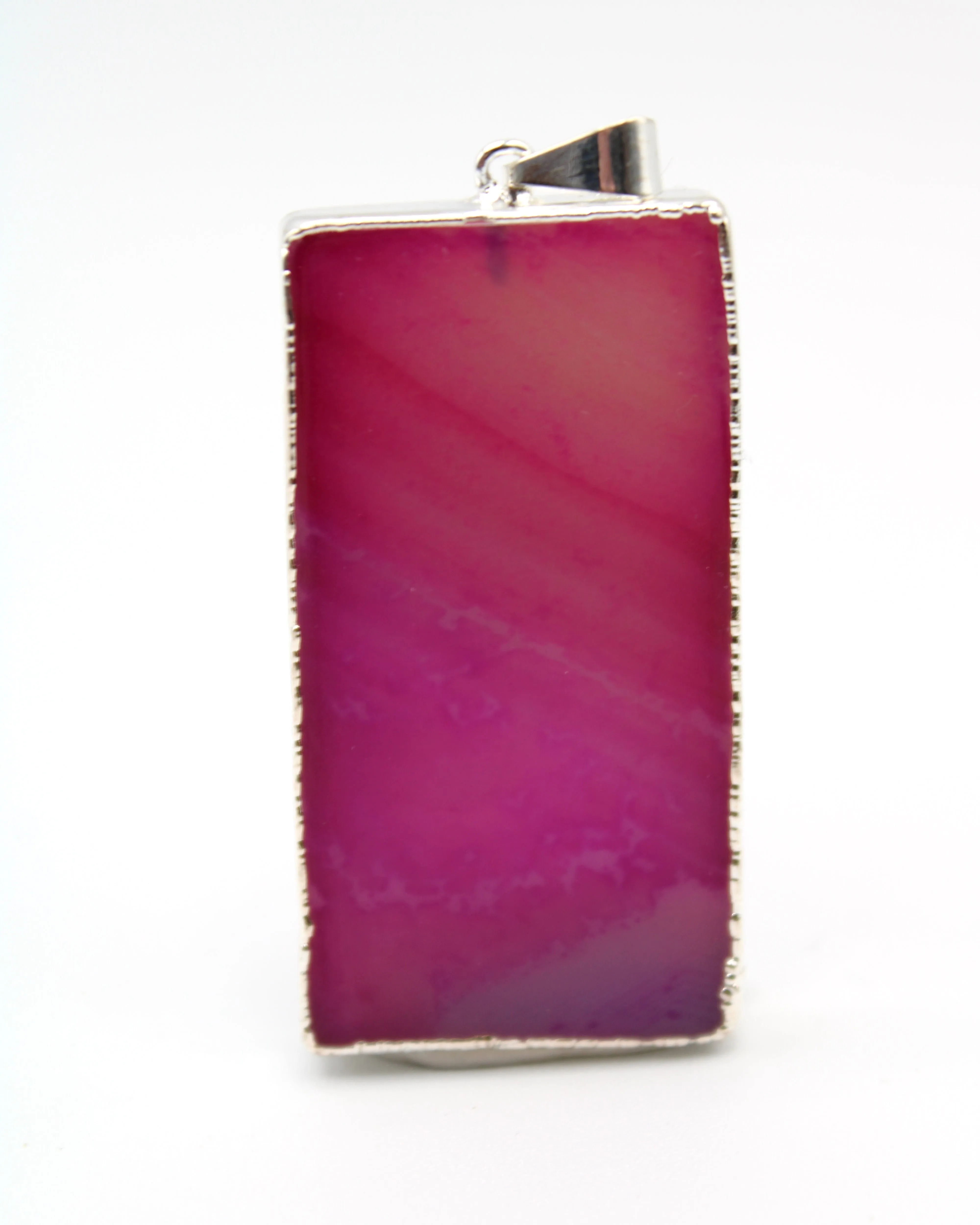 Rectangle Agate Slice Pendants