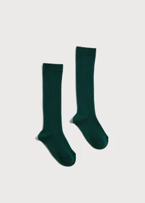 Ribbed Knee High Socks in Bottle Green (3mths-8yrs)