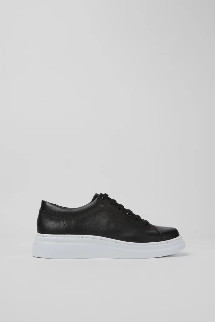 Runner Up Black Leather Sneaker for Women