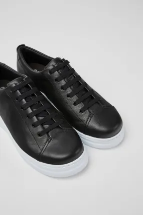 Runner Up Black Leather Sneaker for Women