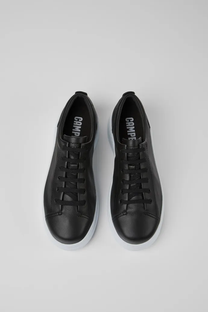 Runner Up Black Leather Sneaker for Women