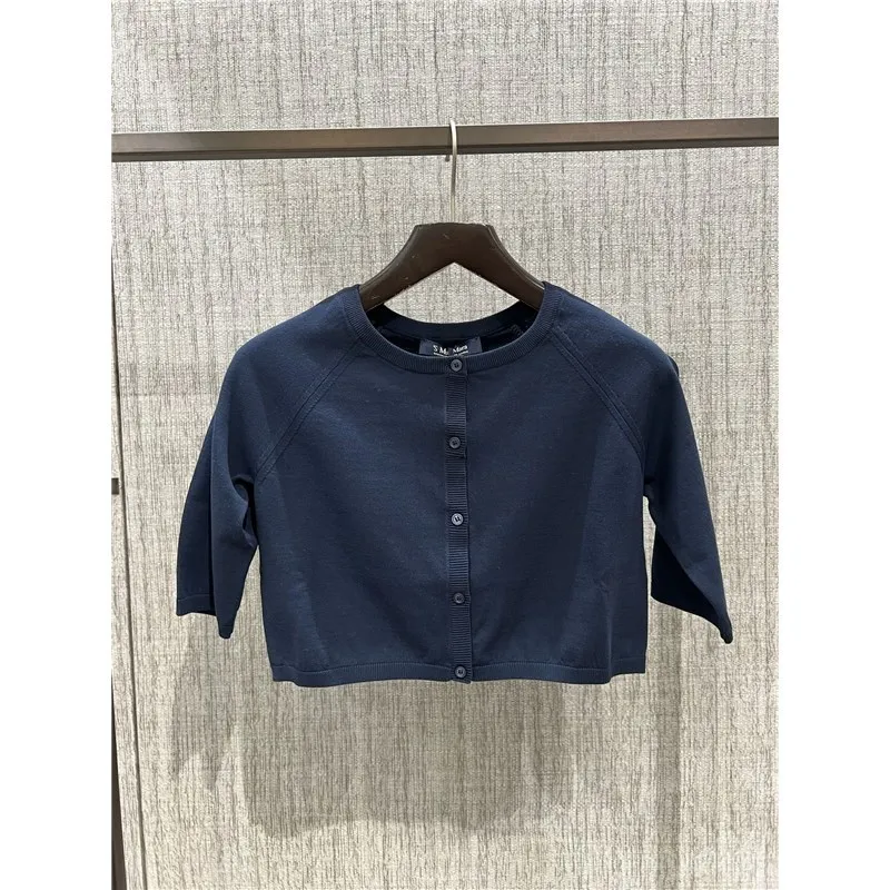 S Max Mara  |Casual Style Plain Short Sleeves Elegant Style Cropped Tops