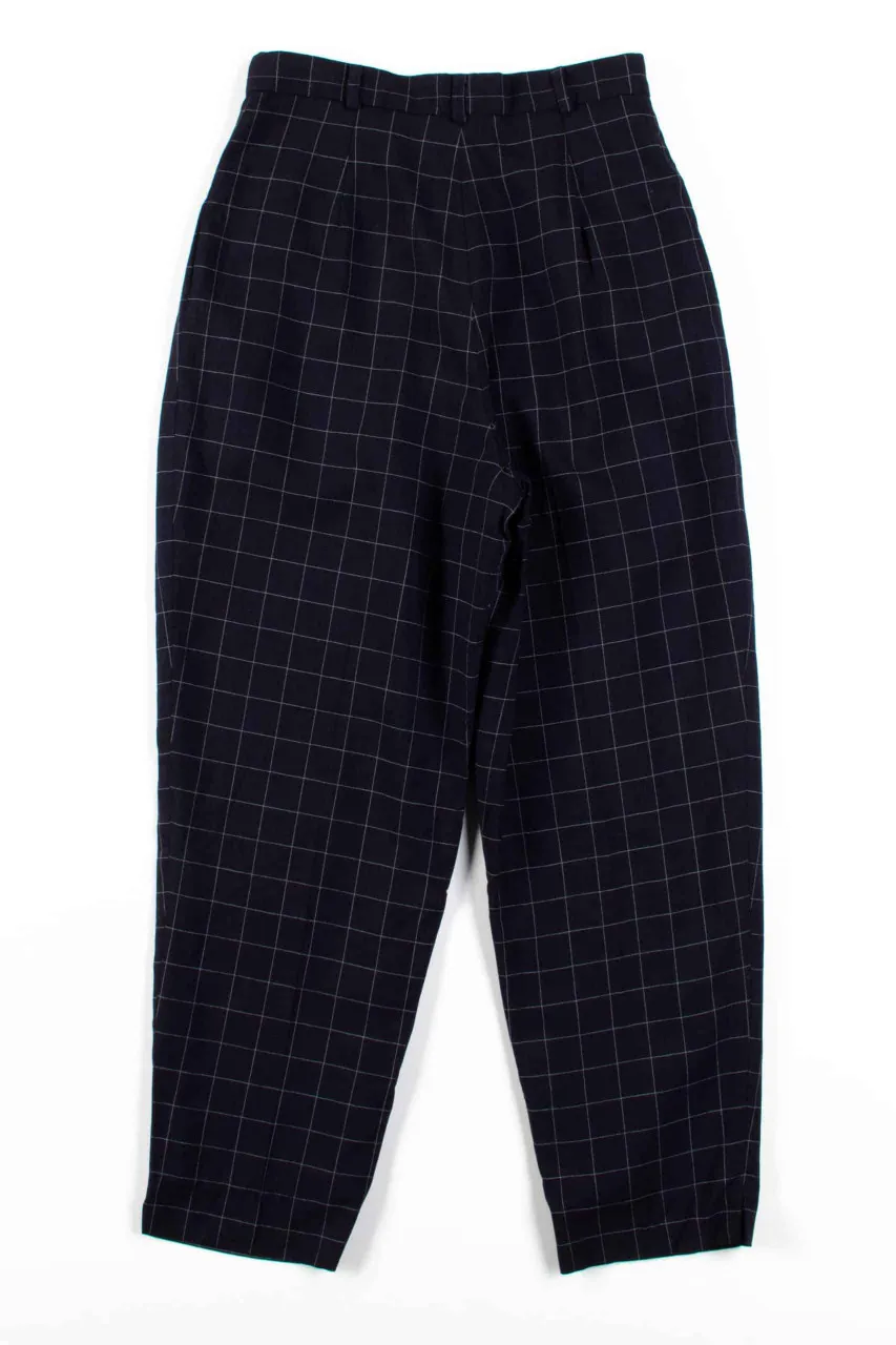 Saks Fifth Avenue Black Check High Waisted Vintage Pants (sz. 10)