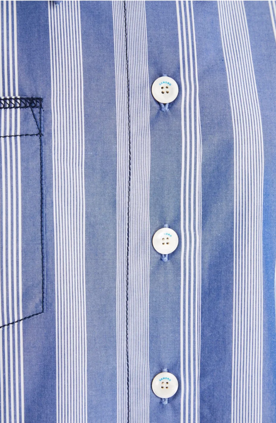 sandro  |Stripes Casual Style Long Sleeves Cotton Office Style