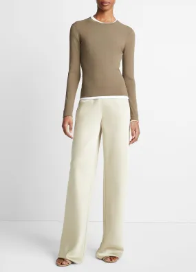 Satin High-Waist Bias Pant