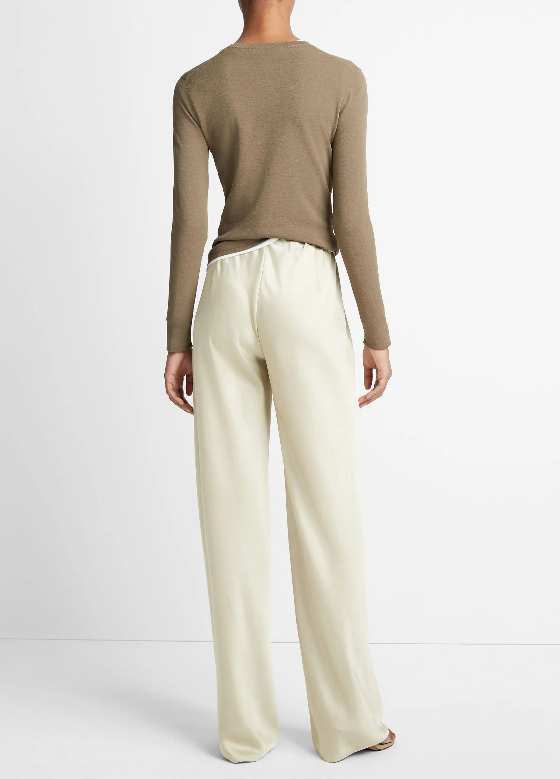 Satin High-Waist Bias Pant