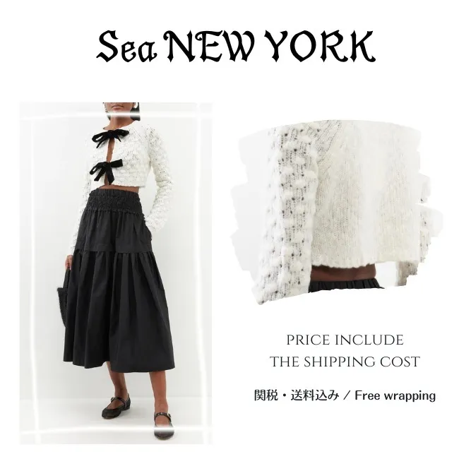 Sea NEW YORK  |Casual Style Wool Silk Nylon Long Sleeves Plain Party Style