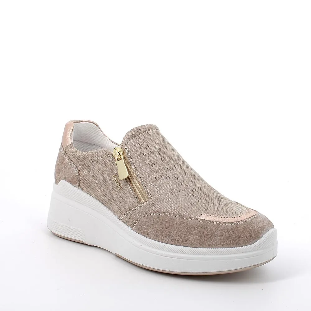 SNEAKERS CON ZEPPA IGI&CO DONNA SCAM/SCAM.AFROD BEIGE ZIP+ELASTICO 3653022