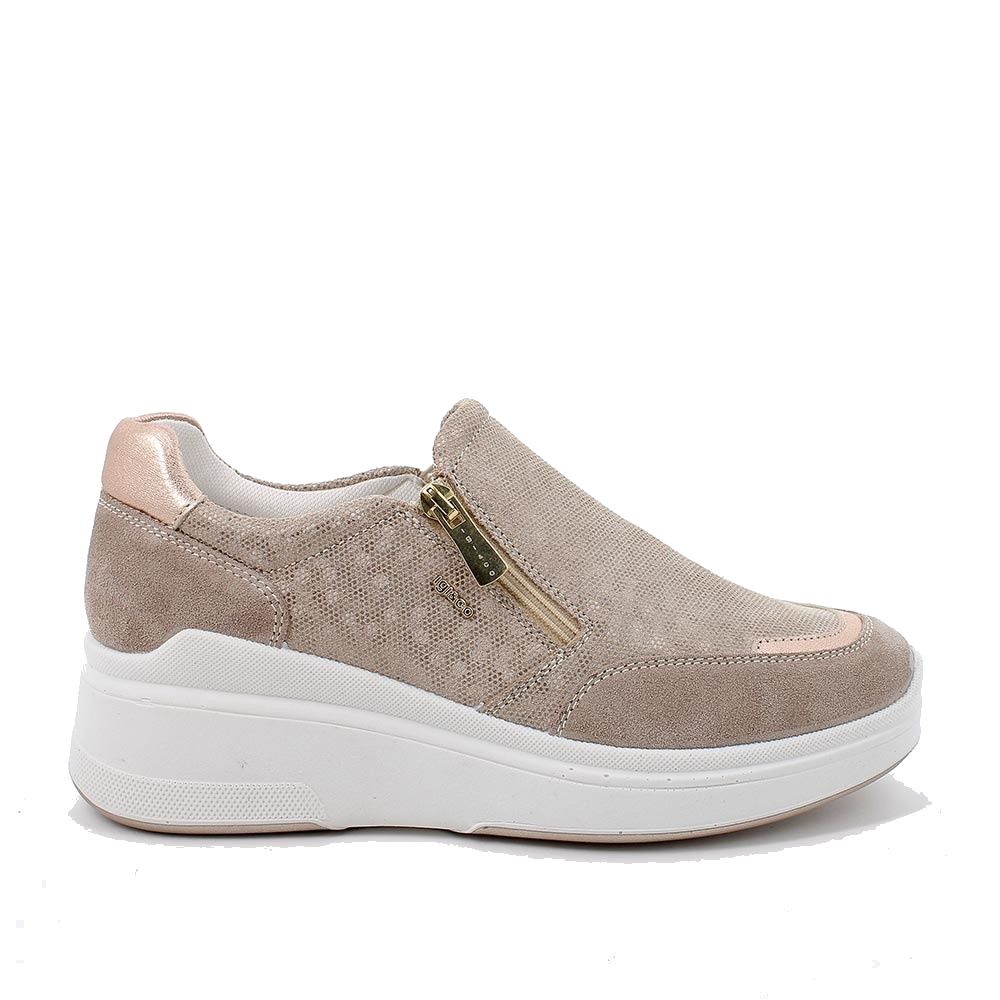 SNEAKERS CON ZEPPA IGI&CO DONNA SCAM/SCAM.AFROD BEIGE ZIP+ELASTICO 3653022