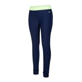 Speedo Women's Solid Contrast Swim Legging ( Navy/Bright Zest)