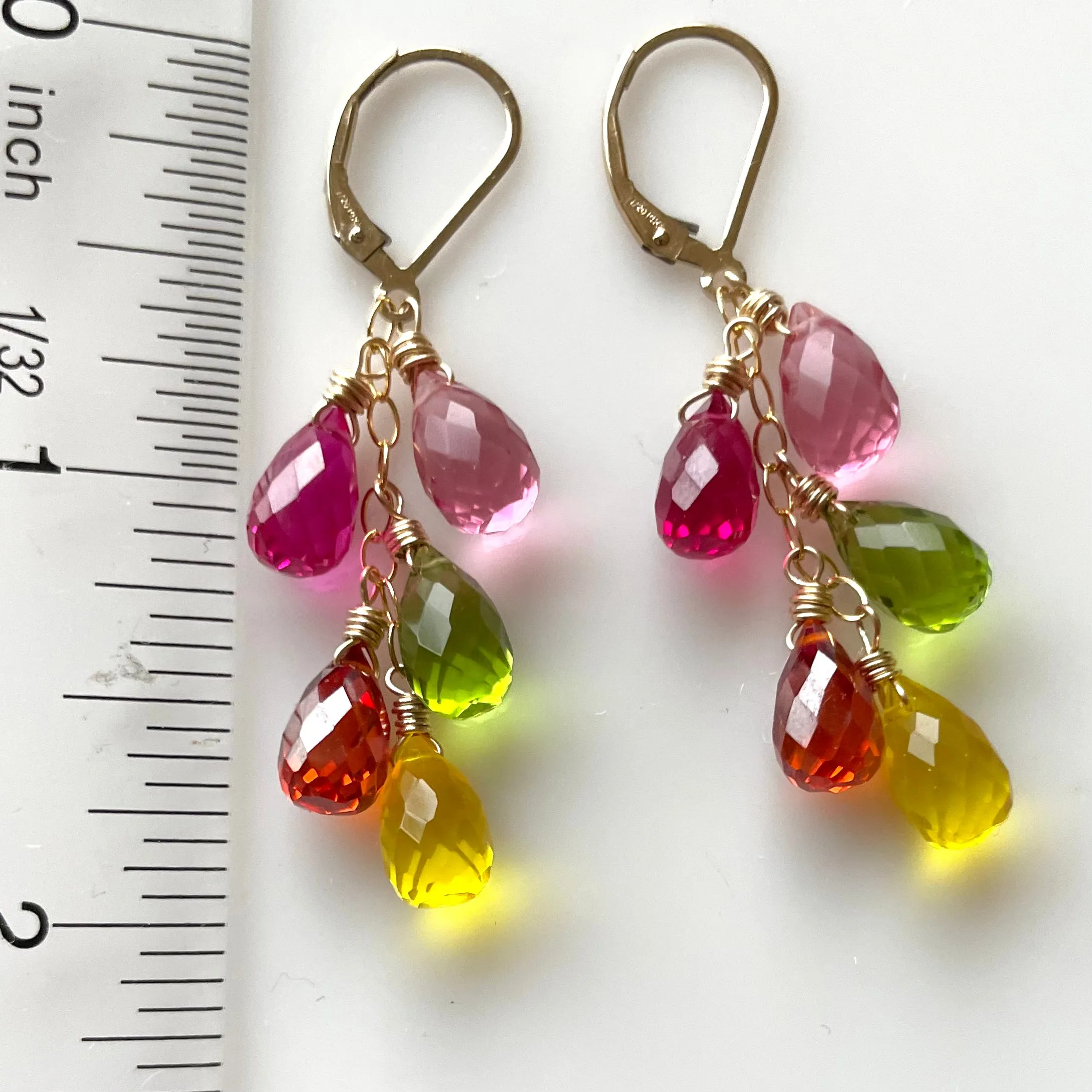 Spring Gala Rainbow Earrings, metal options