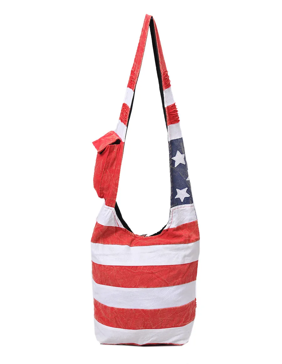 Stars & Stripes Cross Body Hobo Bag