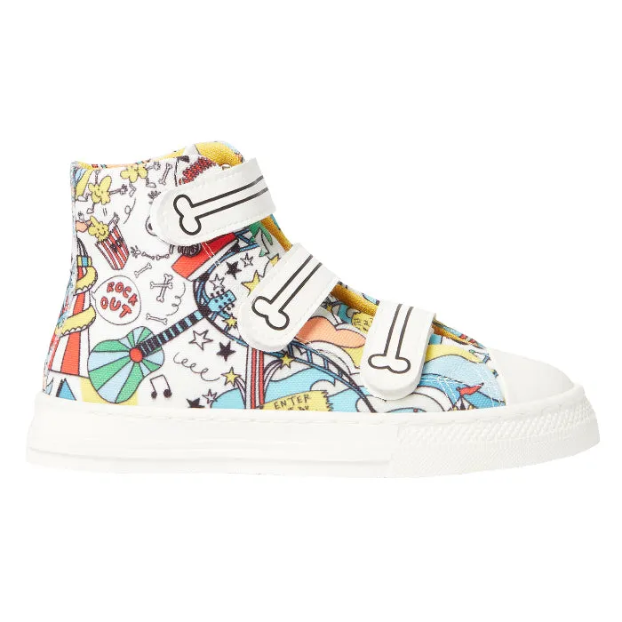 Stella McCartney Child High Top Shoes With Bone Straps Multicolour