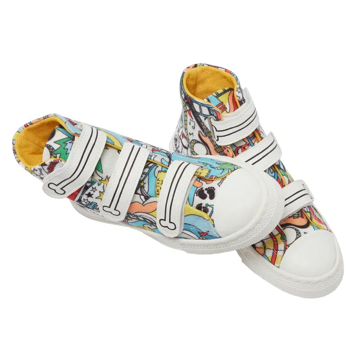 Stella McCartney Child High Top Shoes With Bone Straps Multicolour