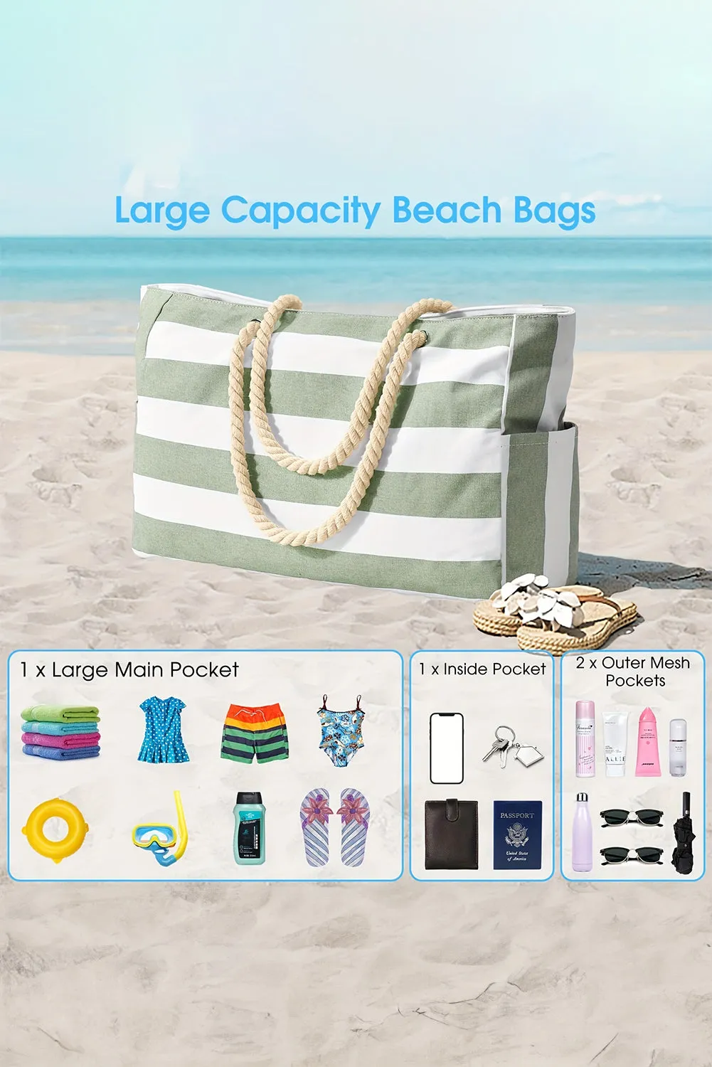 Striped Beach Bag -Restock