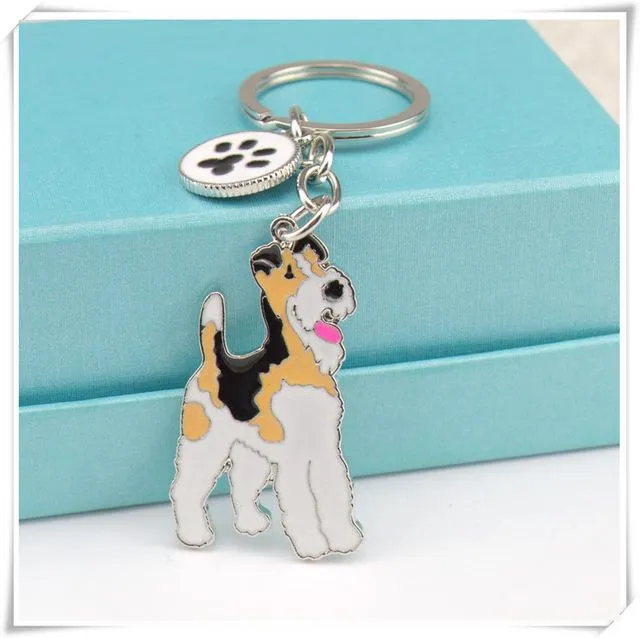 Terrier Dogs Fashion Jewelry Pendants Keychain Birthday Gifts for Friends