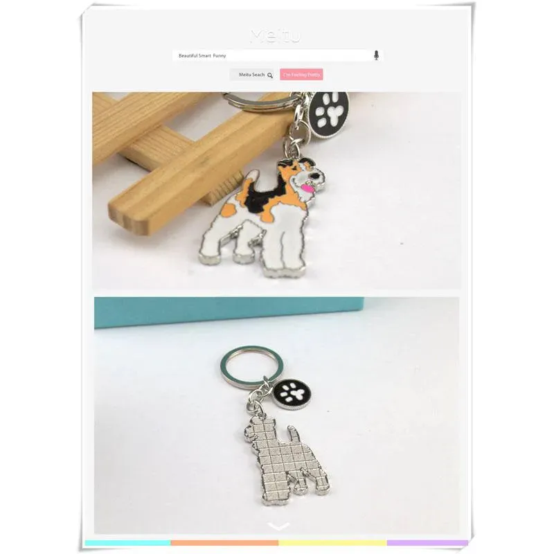 Terrier Dogs Fashion Jewelry Pendants Keychain Birthday Gifts for Friends