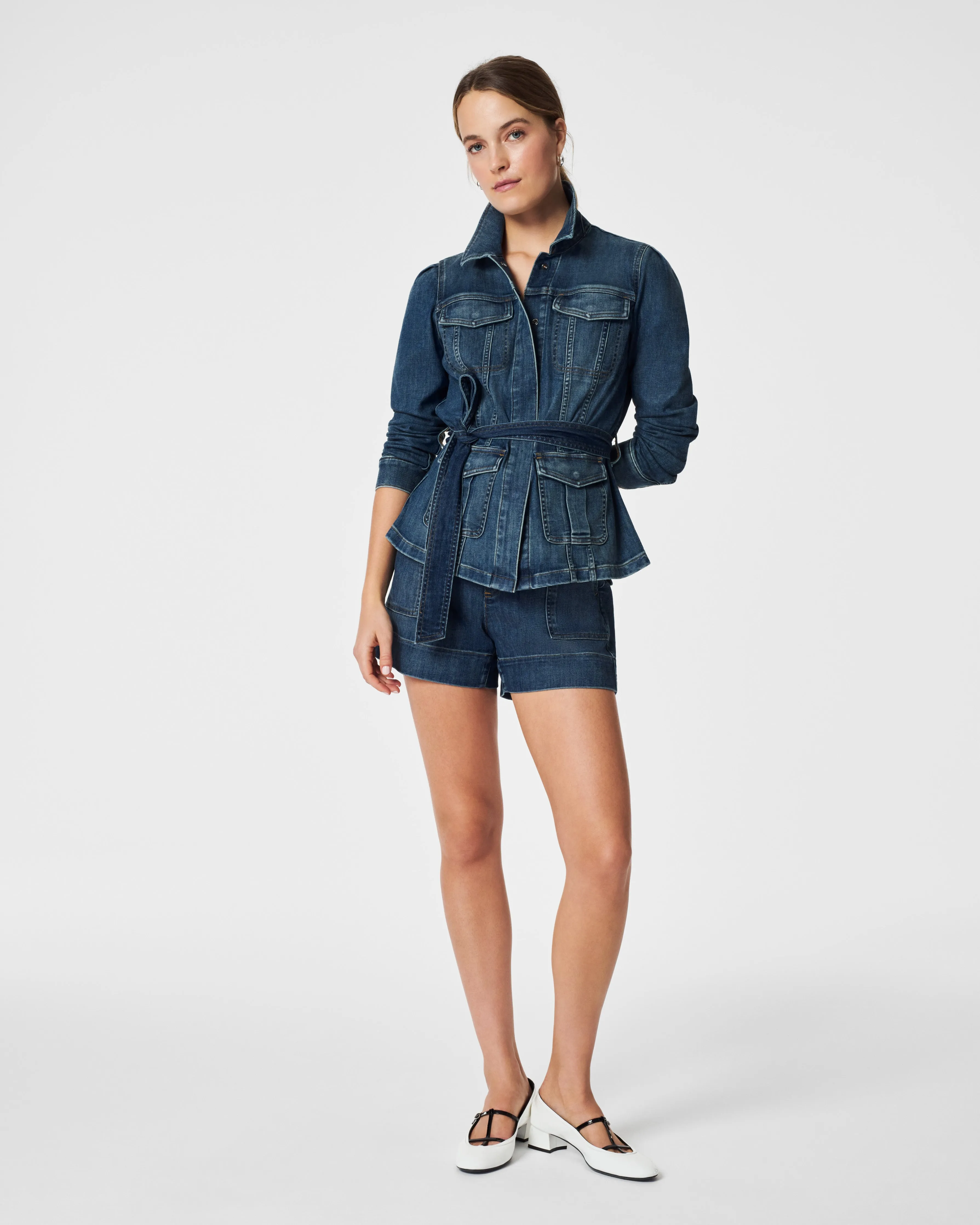 Tie-Front Jean Shirt Jacket