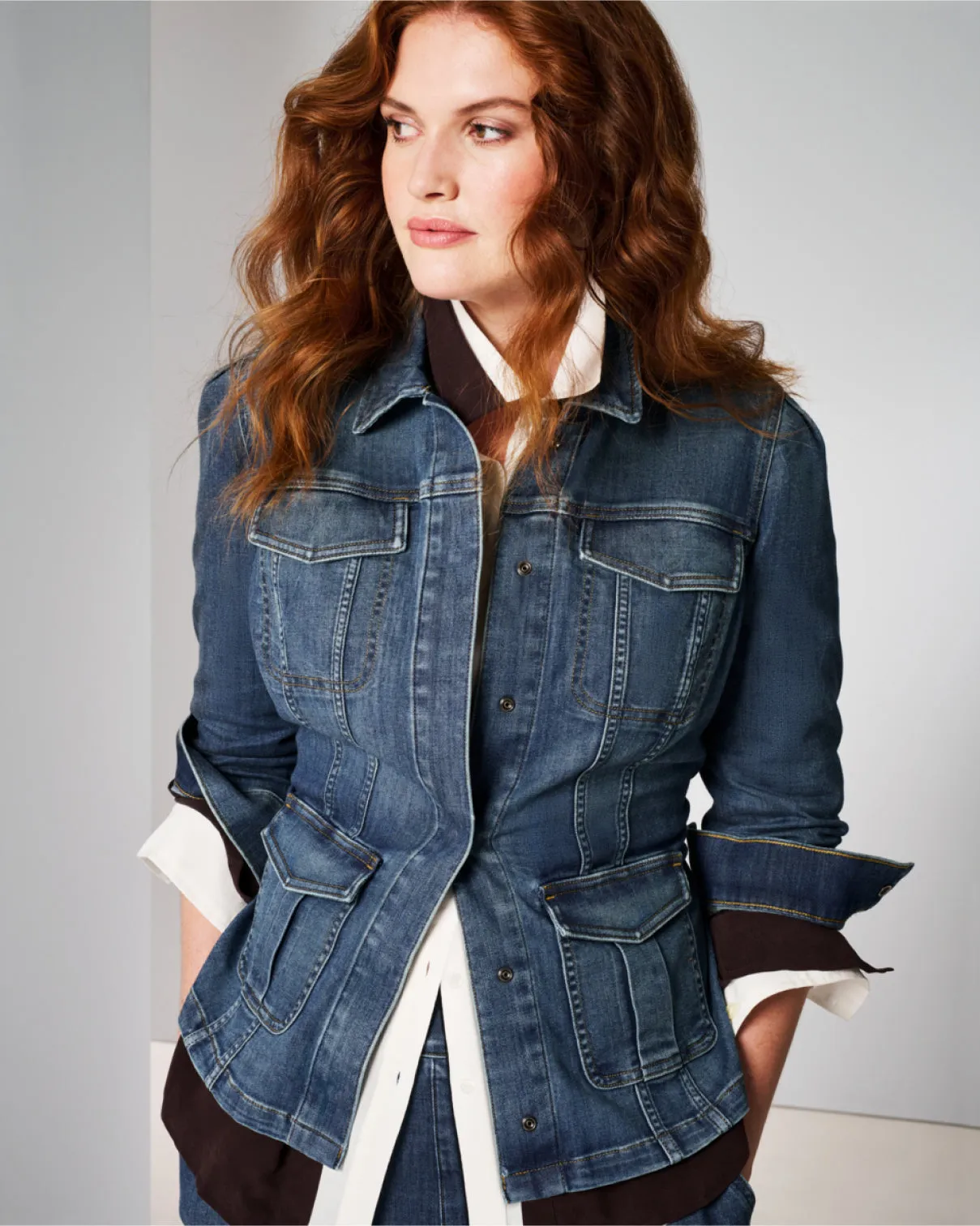 Tie-Front Jean Shirt Jacket