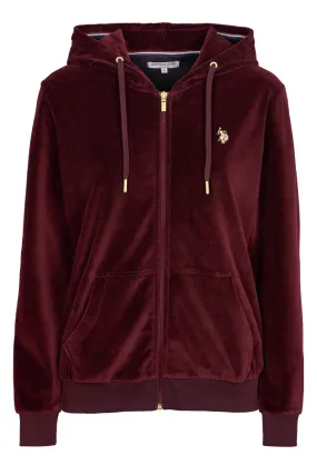 U.S. POLO ASSN. Women Velour Hoodie Duru Port Royale