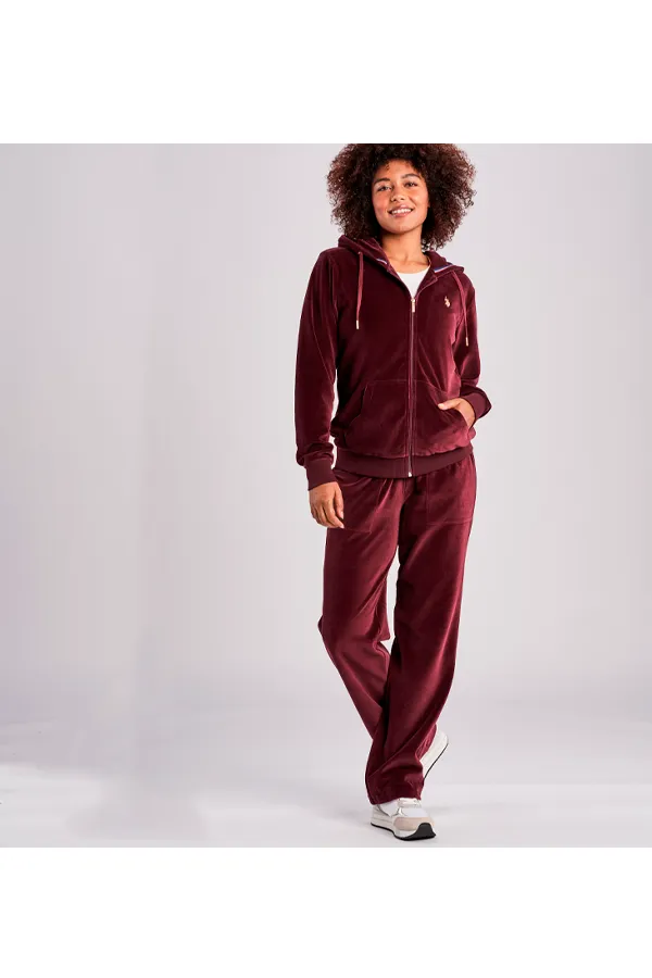 U.S. POLO ASSN. Women Velour Hoodie Duru Port Royale