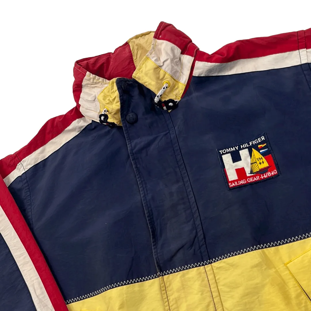 Vintage 90s Blue + Yellow Tommy Hilfiger Sailing Jacket - Medium