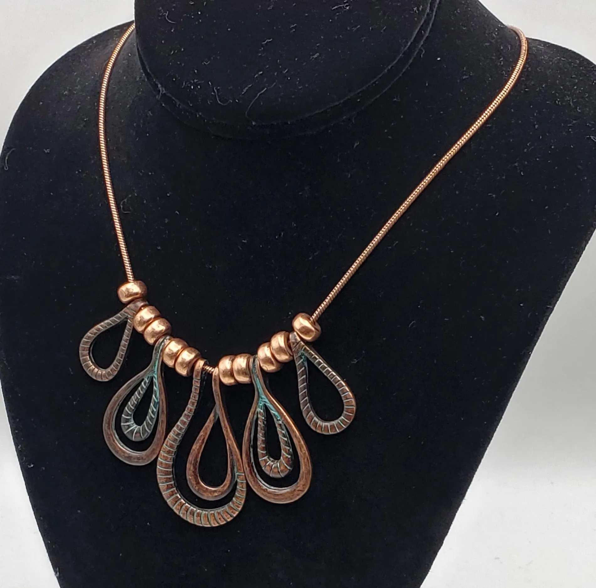 Vintage Copper Chain Pendants Necklace