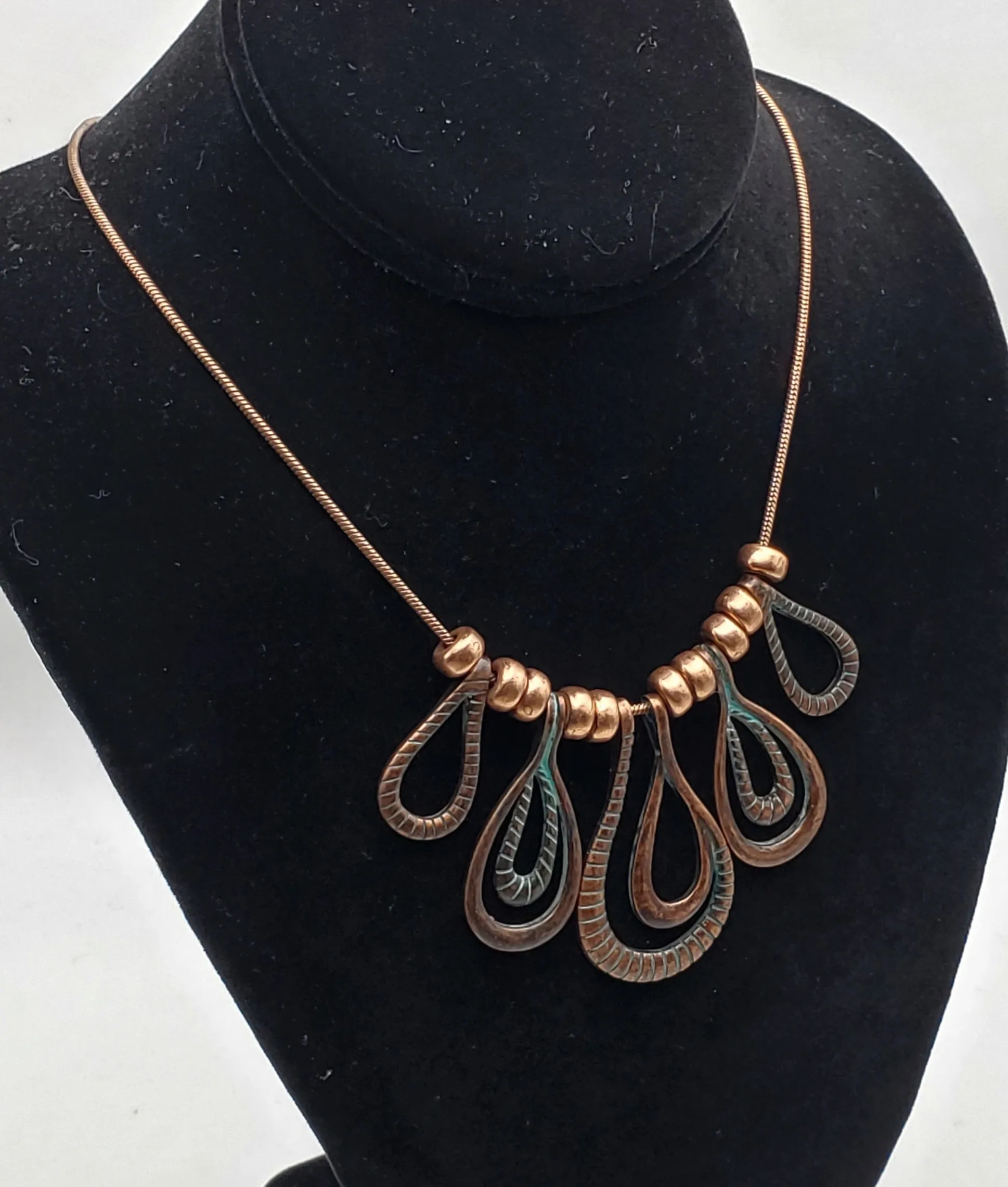 Vintage Copper Chain Pendants Necklace