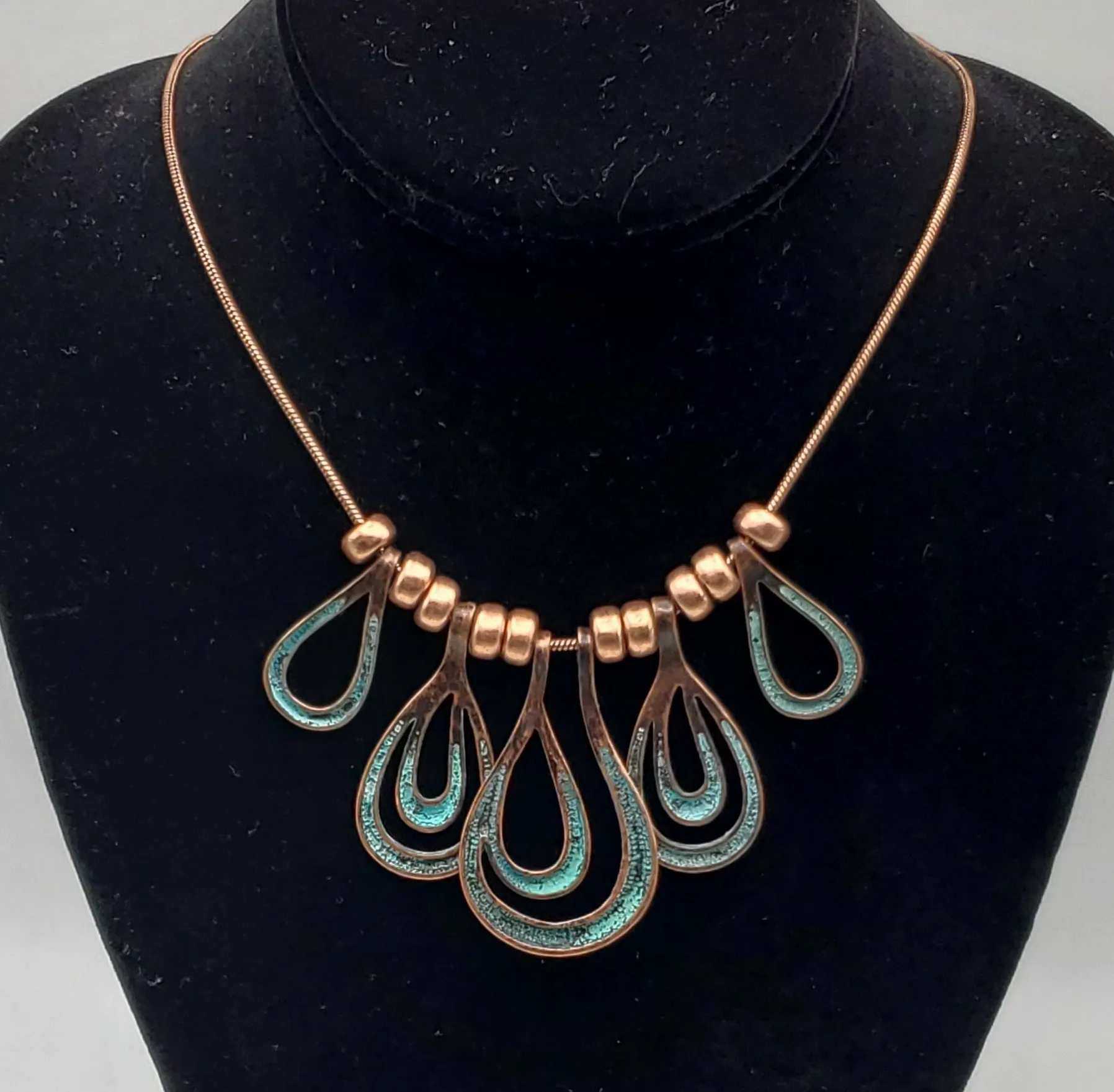 Vintage Copper Chain Pendants Necklace