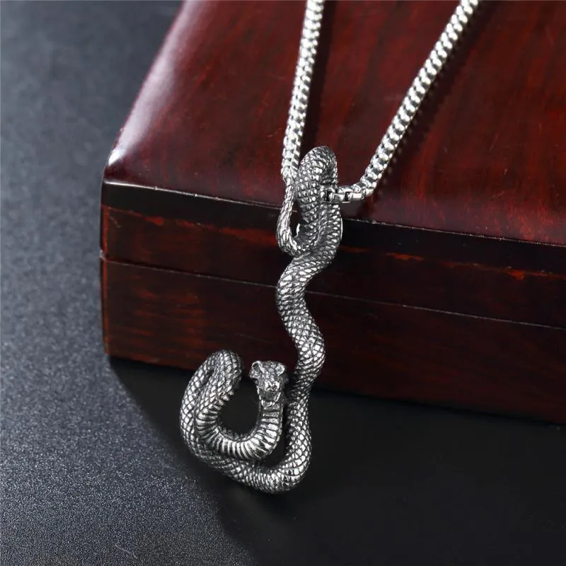 Vintage Punk Style Animal Snake Pendant Necklace