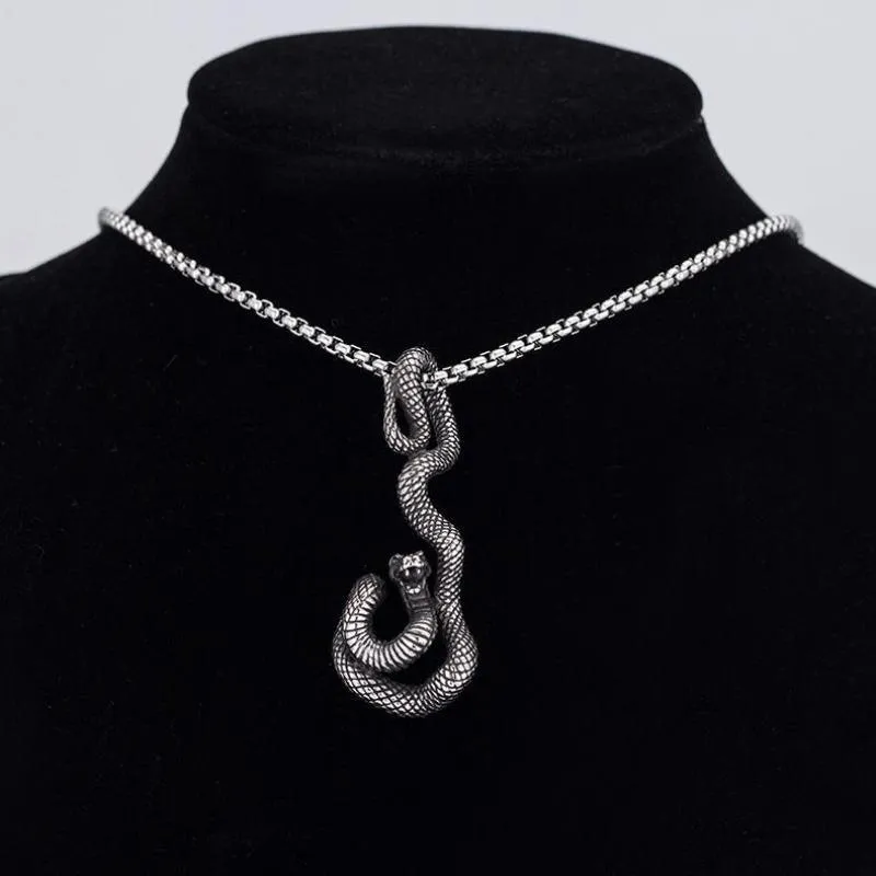 Vintage Punk Style Animal Snake Pendant Necklace