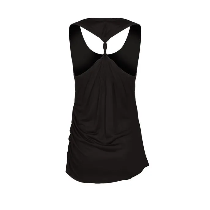 VISCOSE TANK TOP WITH SIDE DRAPERY Woman Black