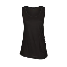 VISCOSE TANK TOP WITH SIDE DRAPERY Woman Black