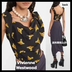 Vivienne Westwood  |Nylon Sleeveless Street Style Logo Cropped Tops Baby Tees