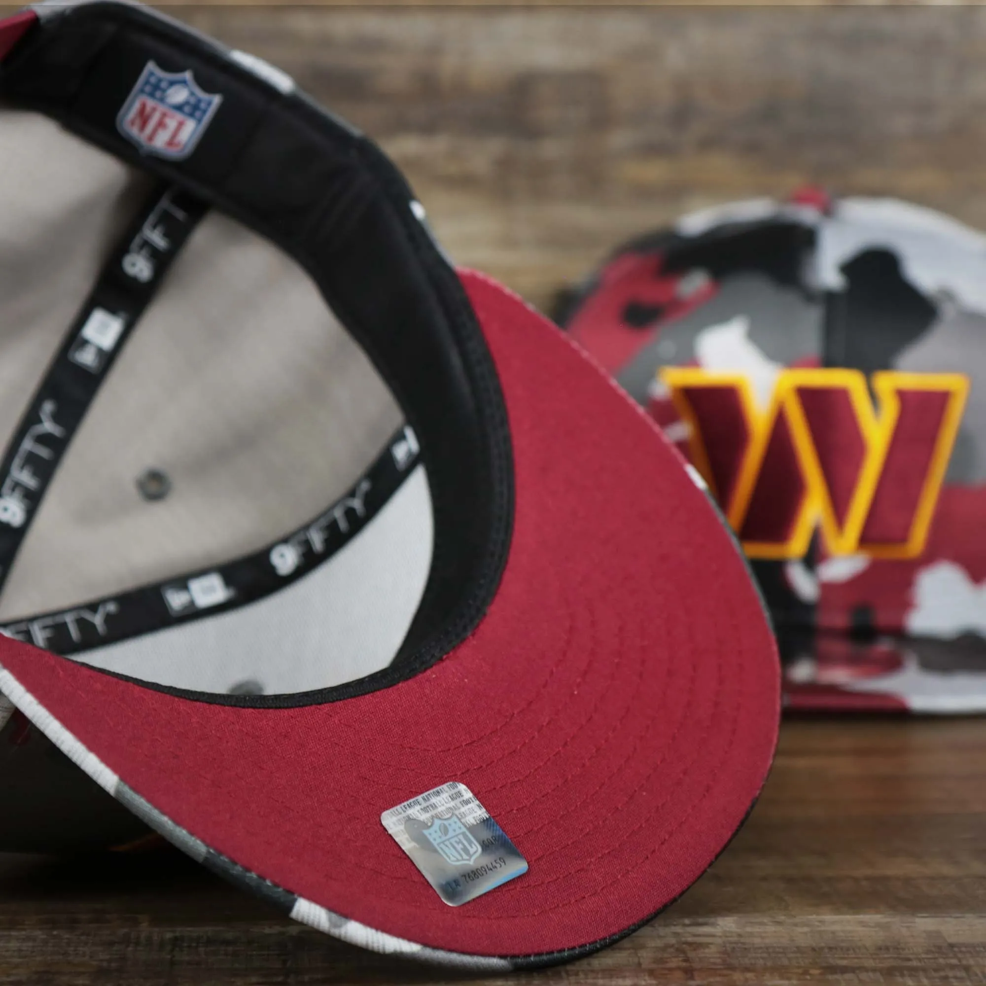 Washington Commanders NFL OnField Summer Training 2022 Camo 9Fifty Snapback | Burgundy Camo 9Fifty