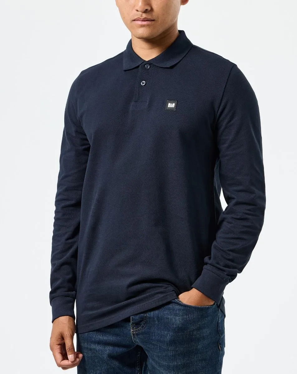 Weekend Offender Dice Long Sleeve Polo Shirt Navy