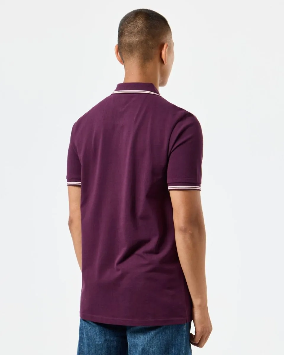 Weekend Offender Farina Double Tipped Polo Shirt Acai Berry Pale Blush