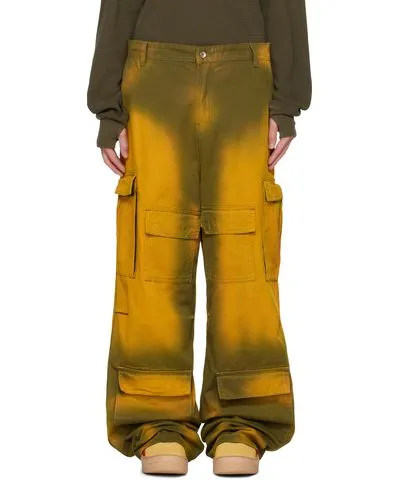 Who Decides War Green & Yellow Dusk Cargo Pants