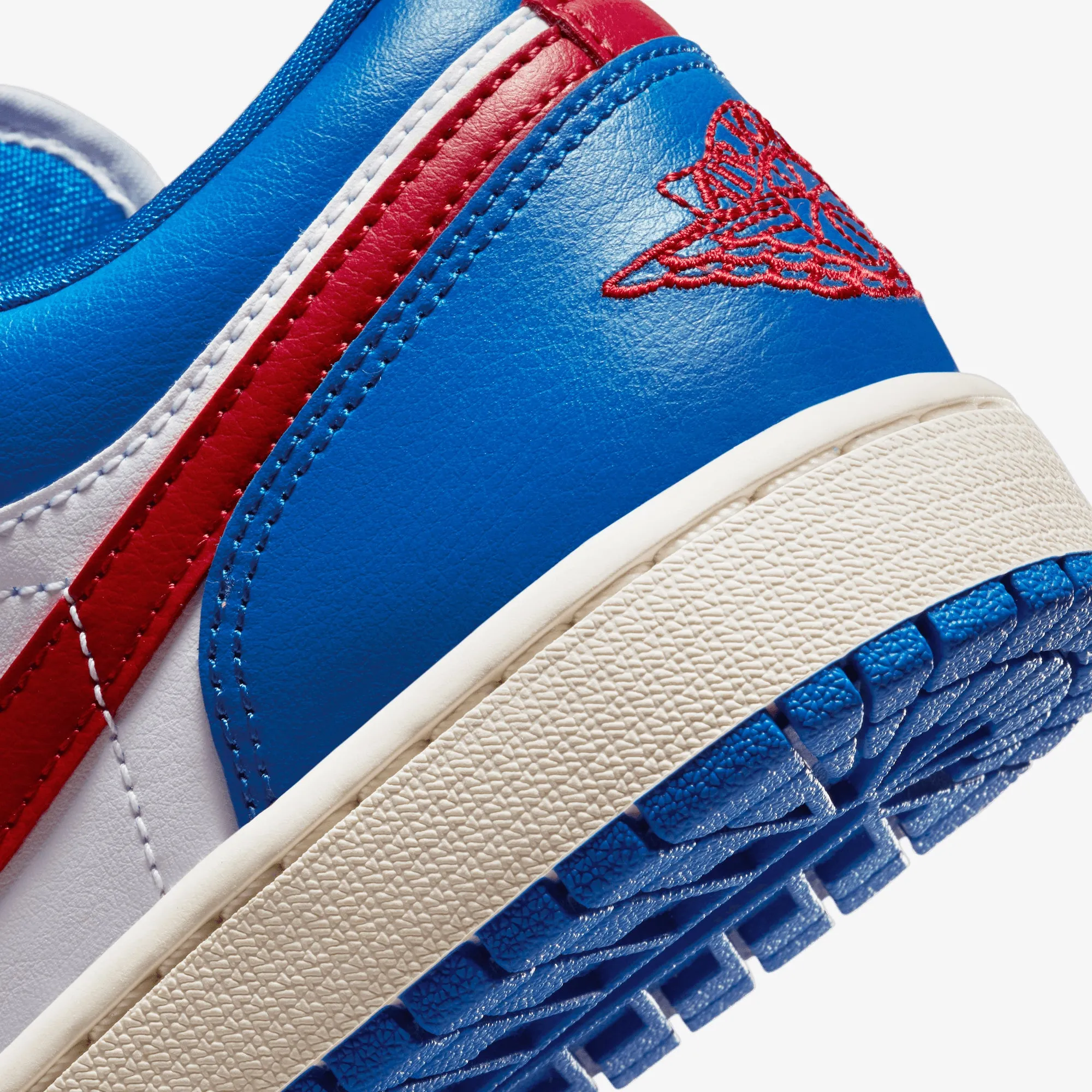 WMN'S AIR JORDAN 1 LOW 'SPORT BLUE/GYM RED-WHITE-SAIL'