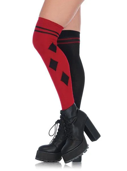 Women's Harlequin Over-The-Knee Socks