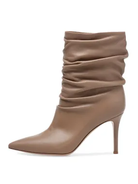 Women's Slouch Boots Pointed Toe High Heel Ankle Boots