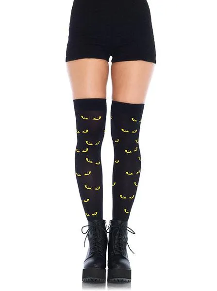 Women's Spooky Eyes Thigh Highs