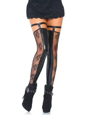 Women's Wet Look Footless Thigh Highs