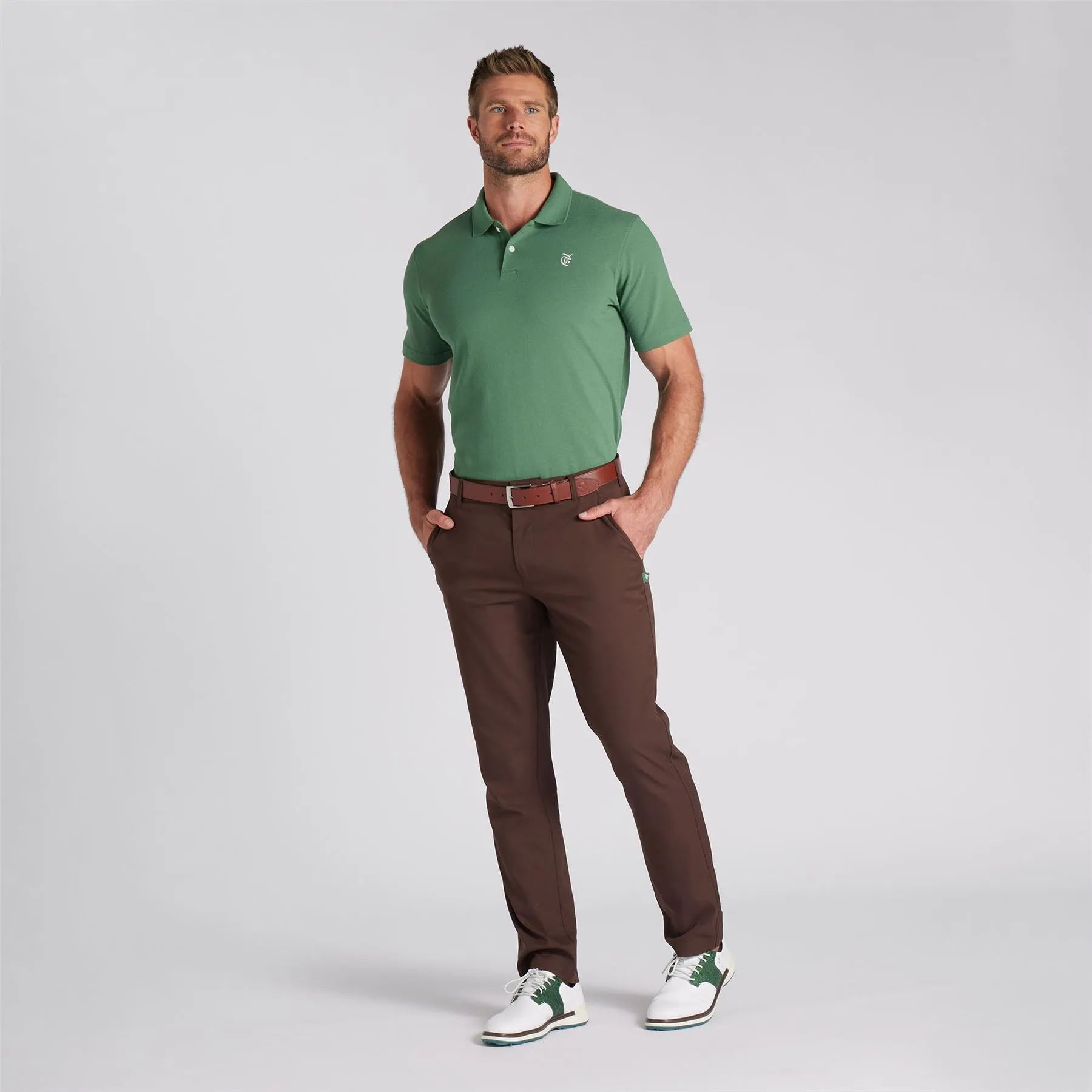 x QGC Post Round Polo Deep Forest Green - SS24